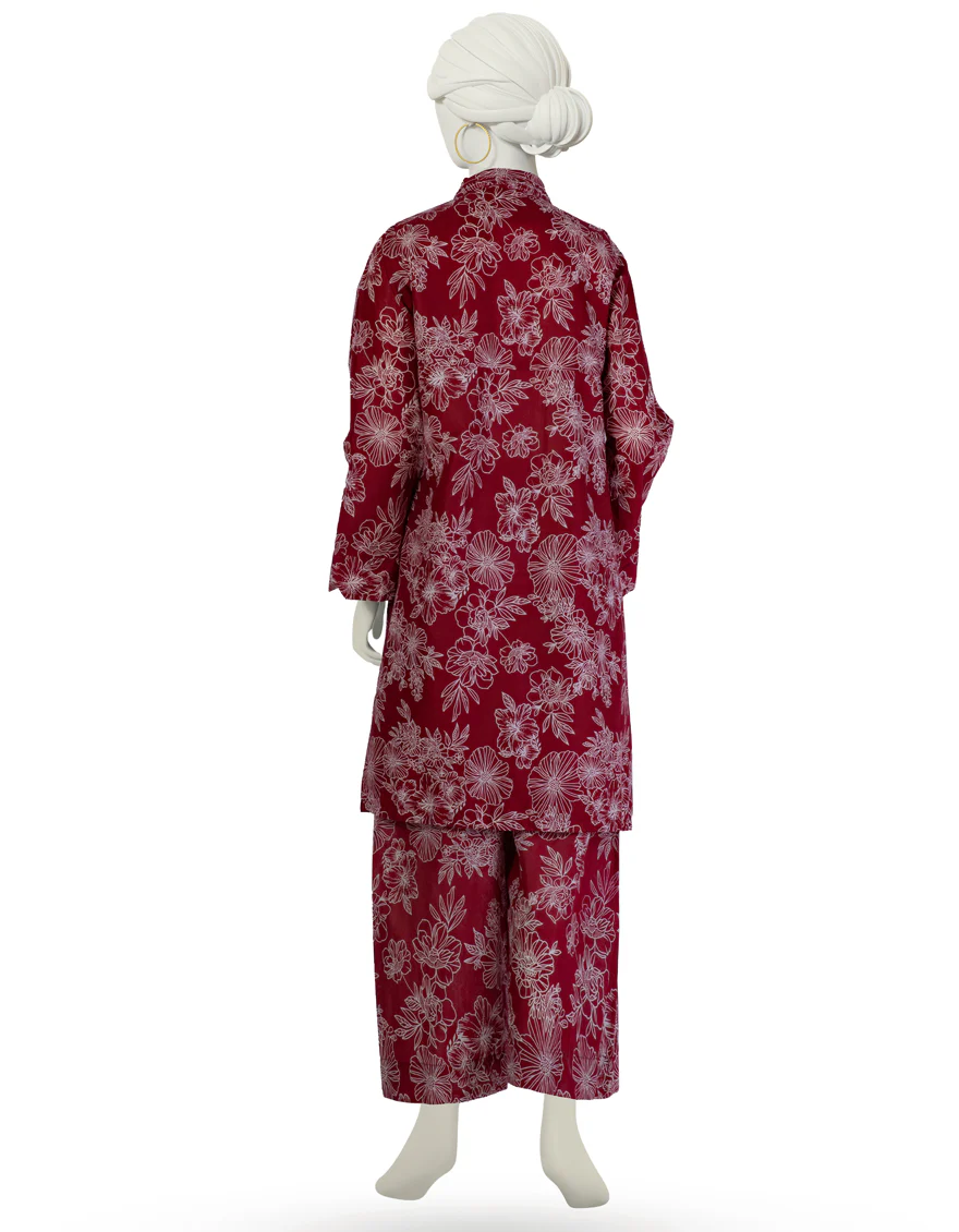 MAROON LAWN KURTI | JJLK-S-JSS-25-418 FB - Image 2