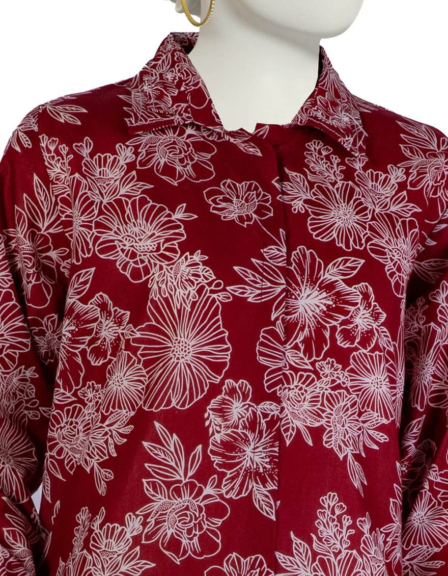 MAROON LAWN KURTI | JJLK-S-JSS-25-418 FB - Image 3