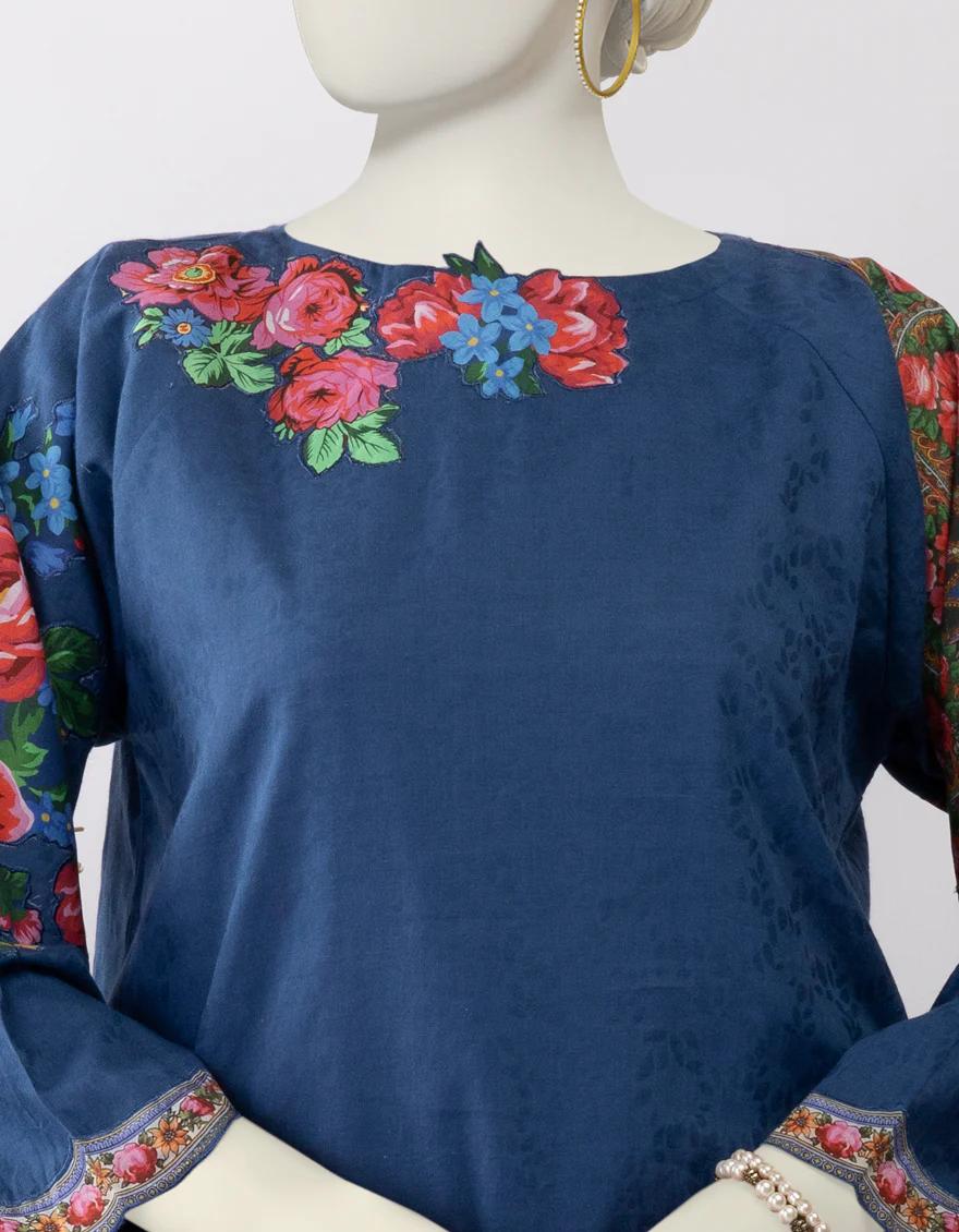 BLUE DOBBY KURTI | JJLK-S-JSS-25-435 FB - Image 2