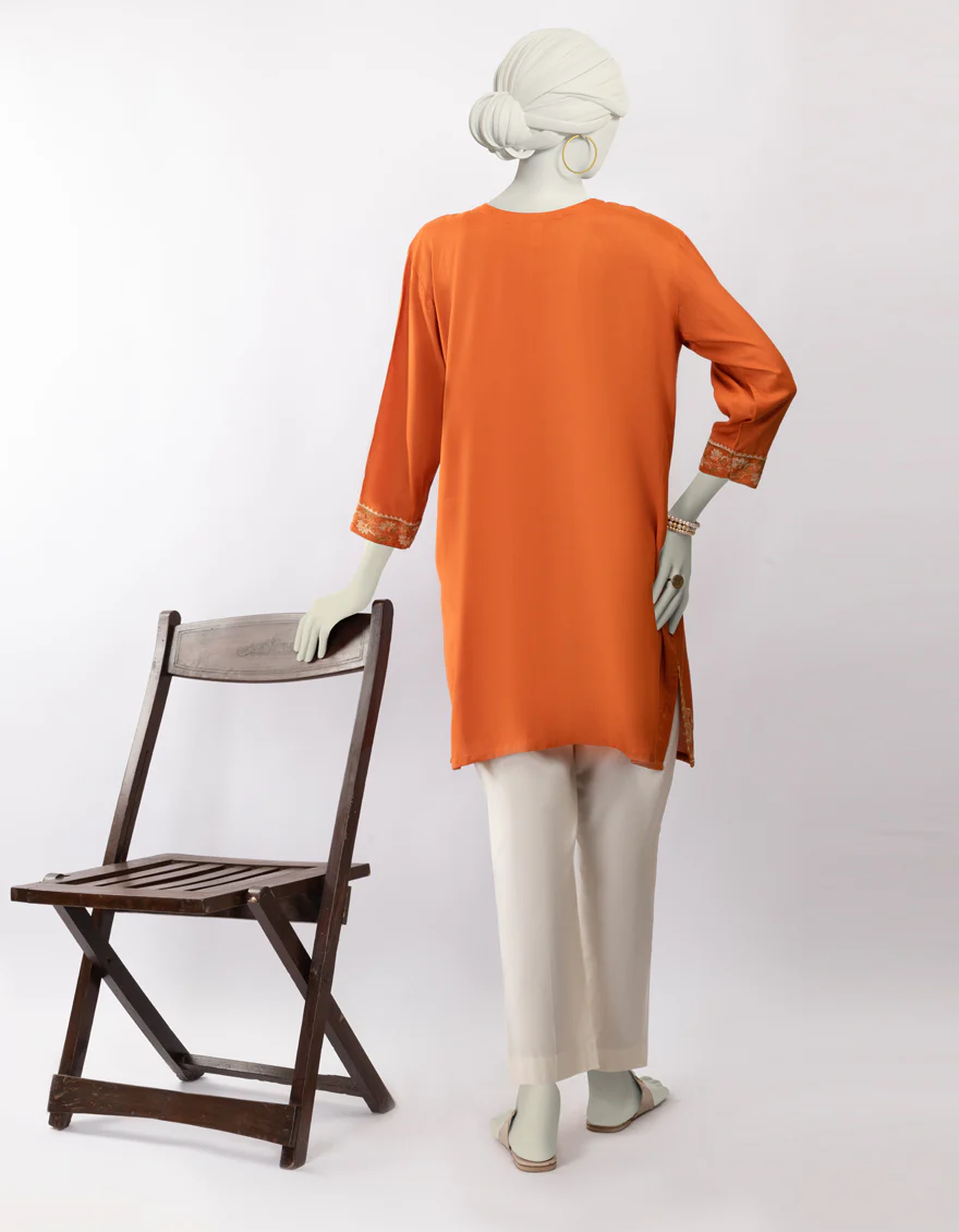 ORANGE SILK KURTI | JJLK-S-JSS-25-447 FB - Image 2