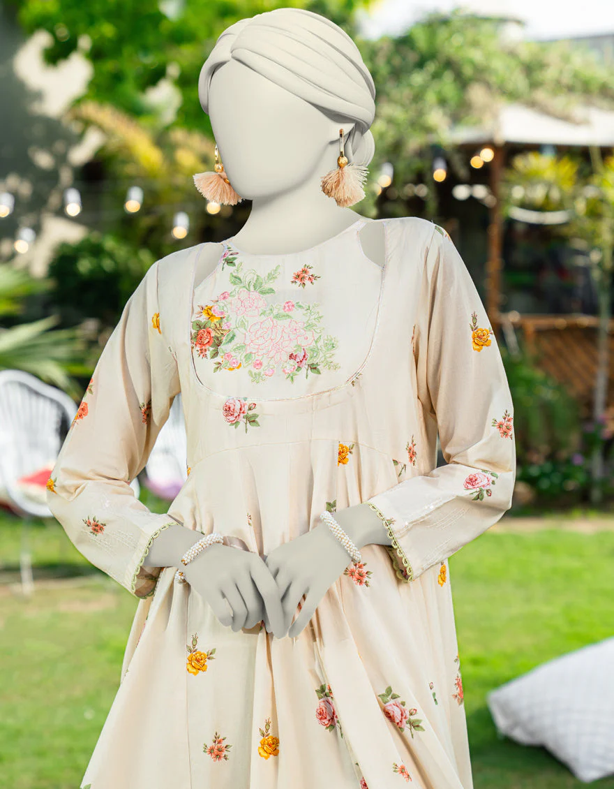 BEIGE LAWN KURTI | JJLK-S-JSS-25-452 FB - Image 3