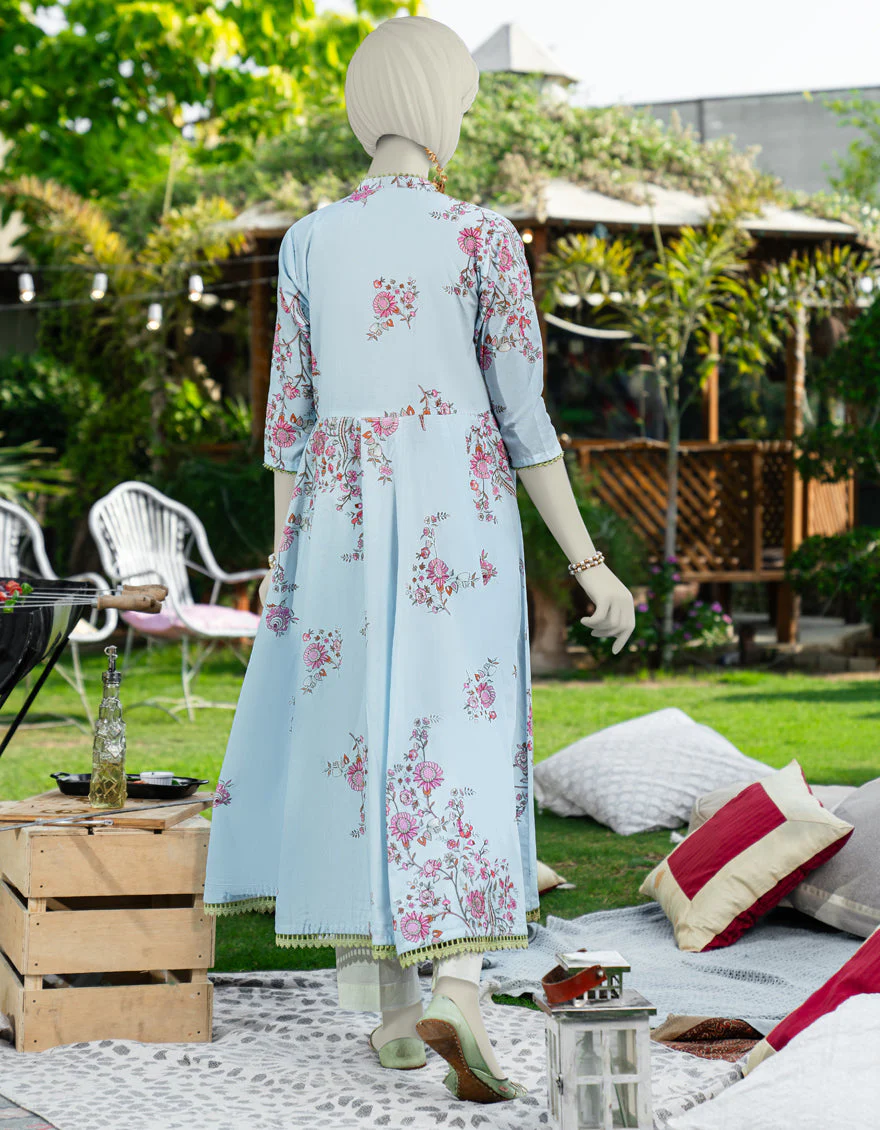 BLUE COTTON LAWN KURTI | JJLK-S-JSS-25-454 FB - Image 2