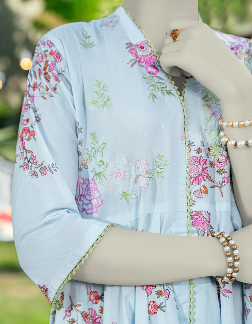 BLUE COTTON LAWN KURTI | JJLK-S-JSS-25-454 FB - Image 3