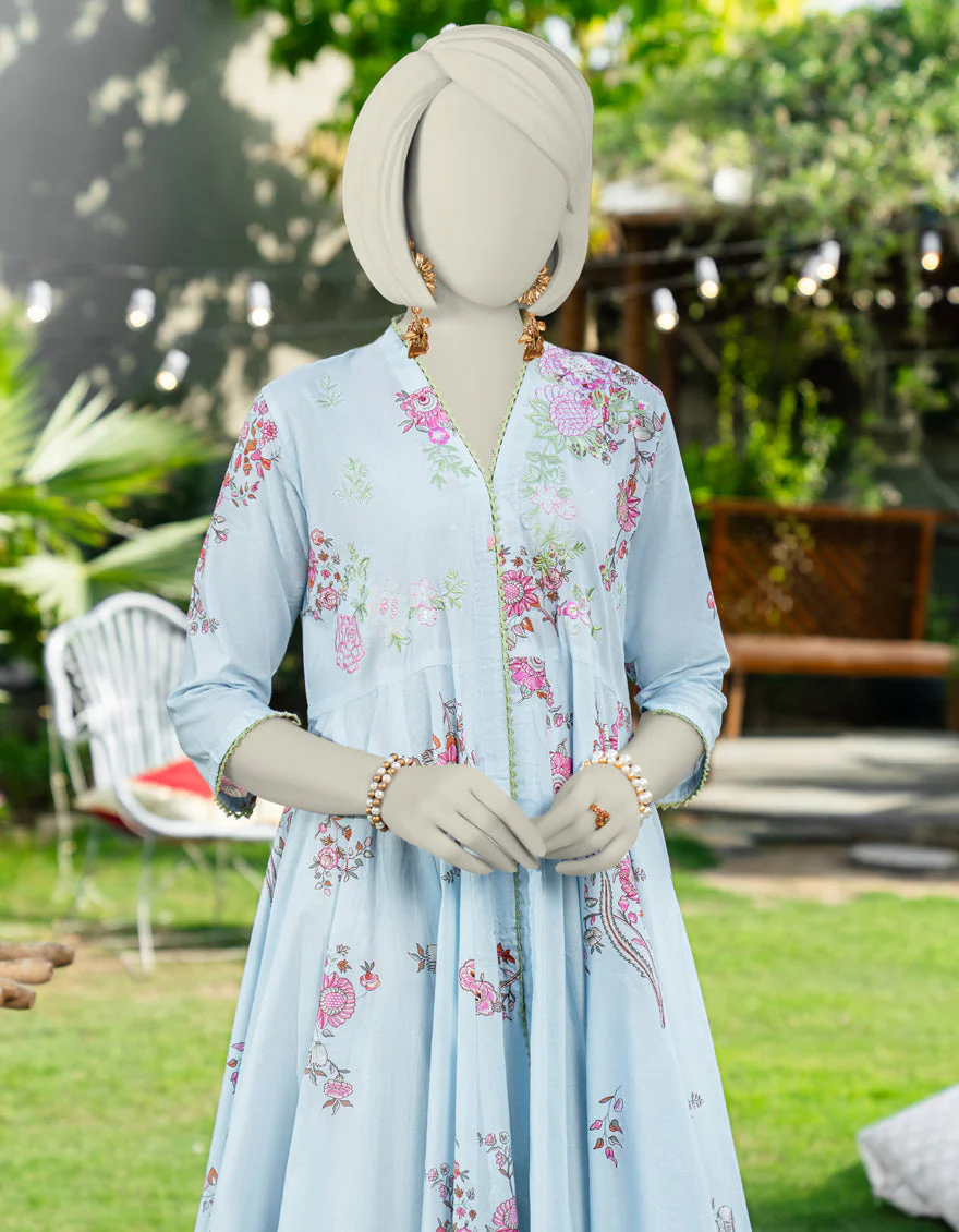 BLUE COTTON LAWN KURTI | JJLK-S-JSS-25-454 FB - Image 4
