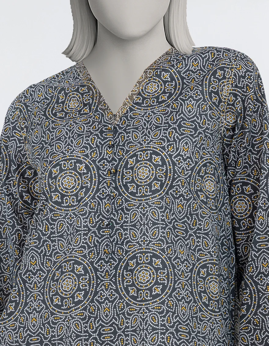 BLACK LAWN KURTI | JJLK-S-JSS-25-490 FB/ESSENTIAL-50 - Image 4