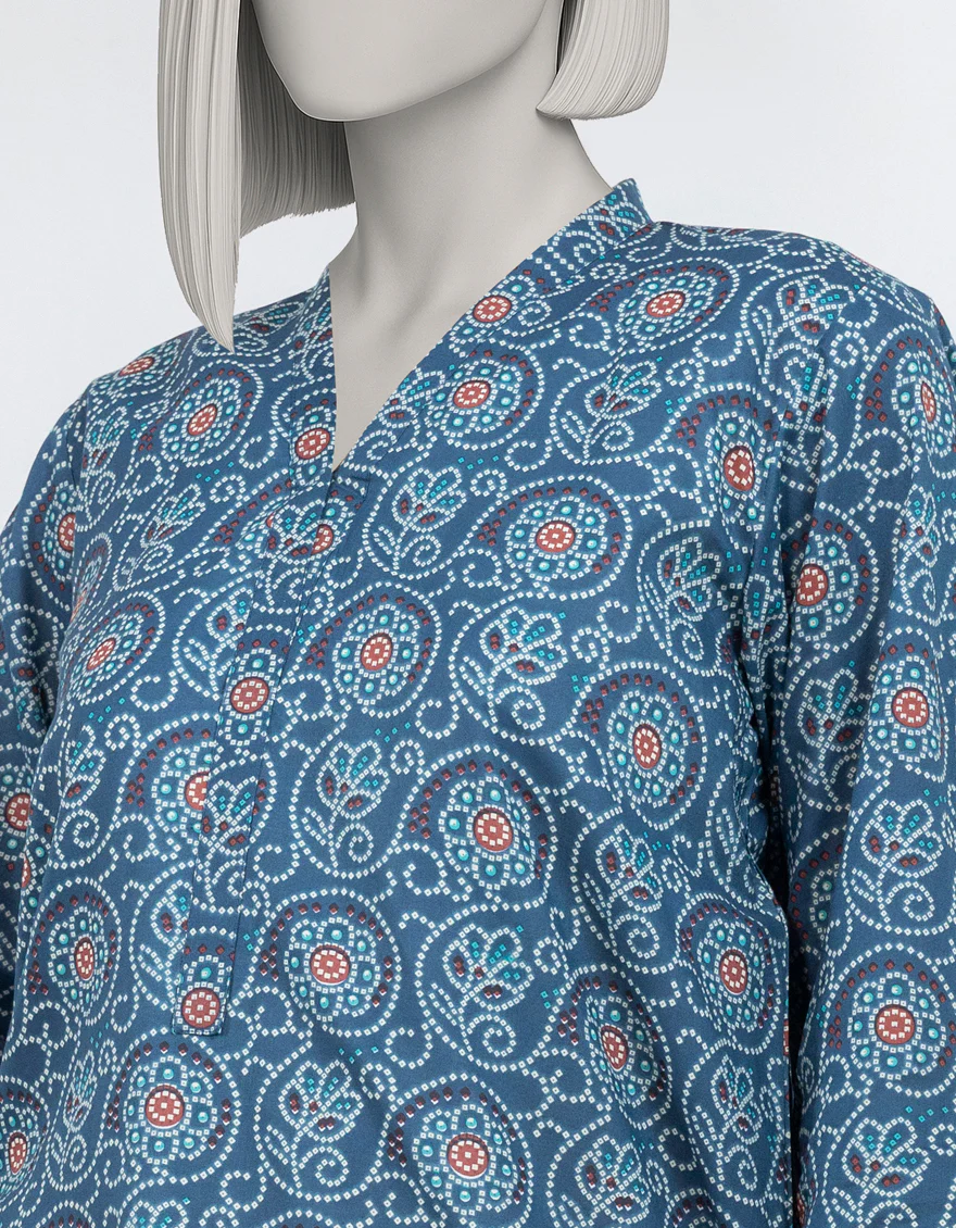 BLUE LAWN KURTI | JJLK-S-JSS-25-492 FB/ESSENTIALS-52 - Image 4