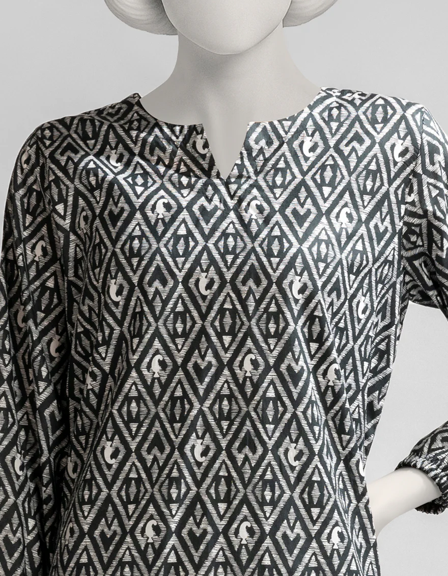 BLACK LAWN KURTI | JJLK-S-JSS-25-498 FB - Image 4