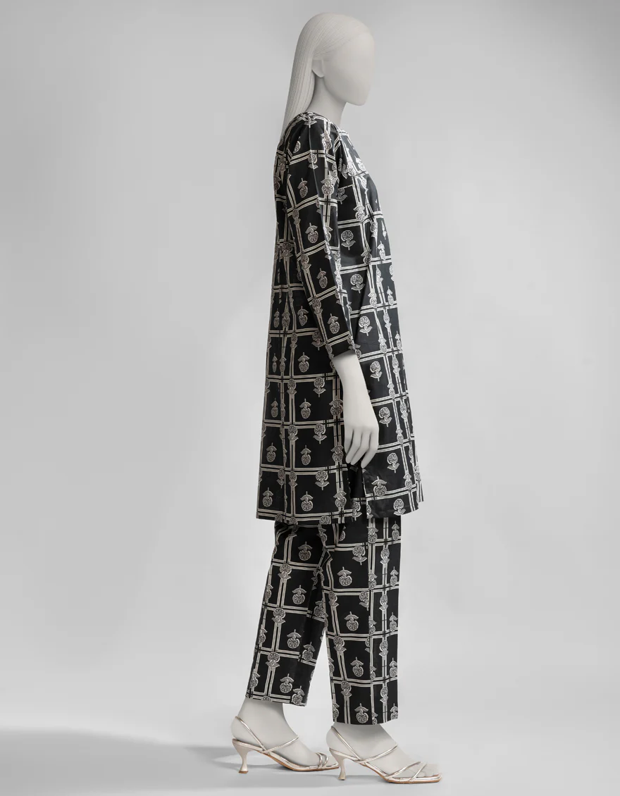 BLACK LAWN KURTI | JJLK-S-JSS-25-499 FB - Image 3