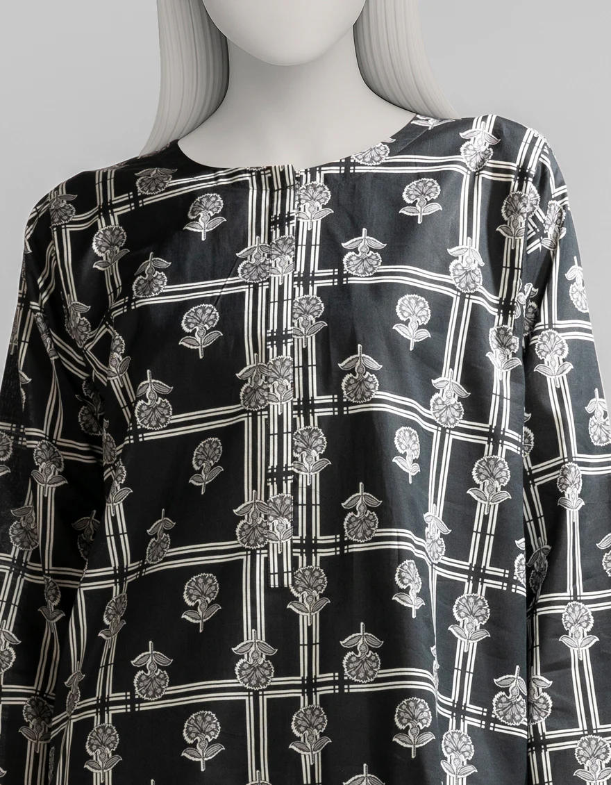 BLACK LAWN KURTI | JJLK-S-JSS-25-499 FB - Image 4