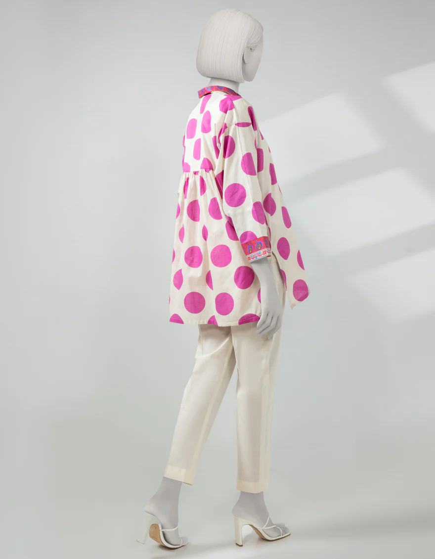OFF WHITE LAWN KURTI | JJLK-S-JSS-25-511 FB/POLKA-2 - Image 2