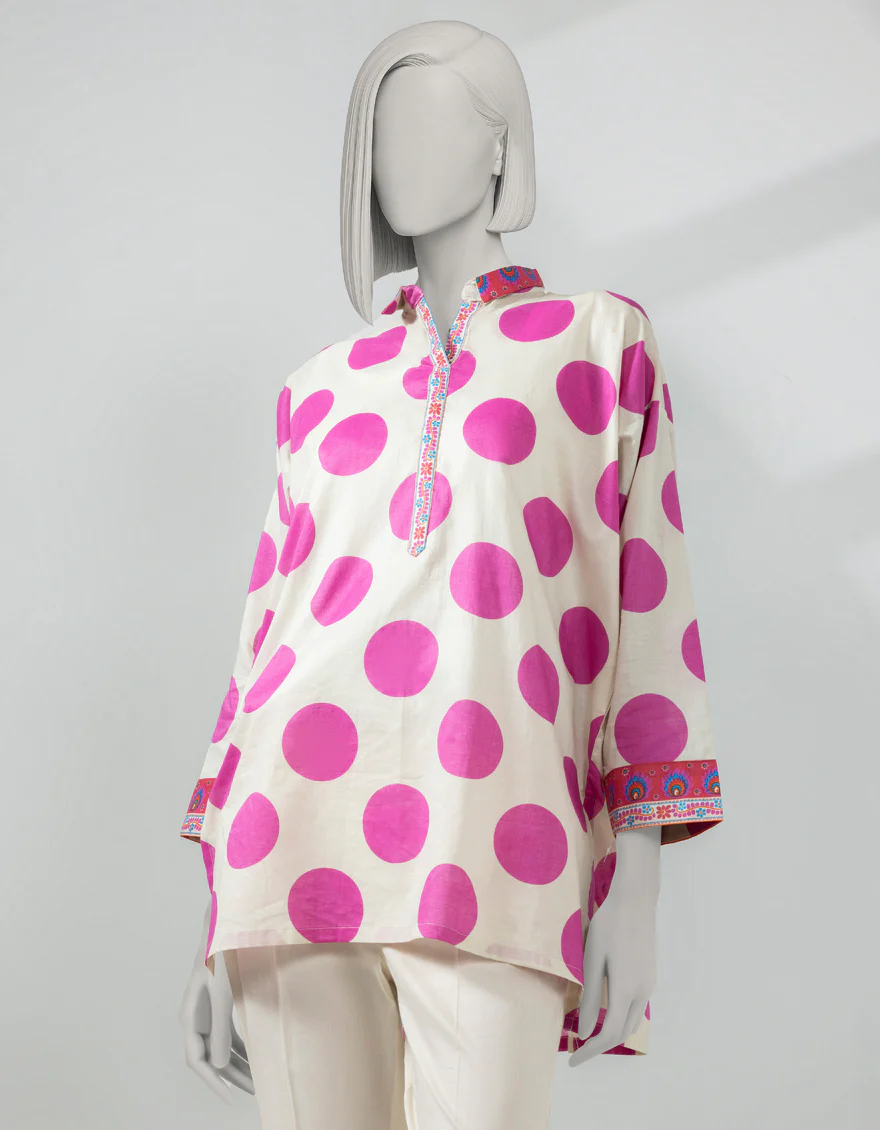 OFF WHITE LAWN KURTI | JJLK-S-JSS-25-511 FB/POLKA-2 - Image 4