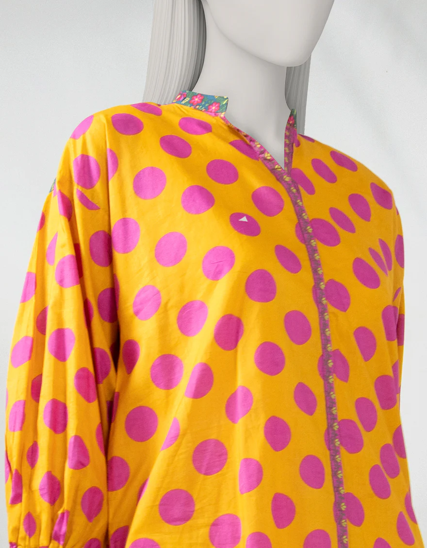 ORANGE LAWN KURTI | JJLK-S-JSS-25-512 FB/POLKA-3 - Image 3