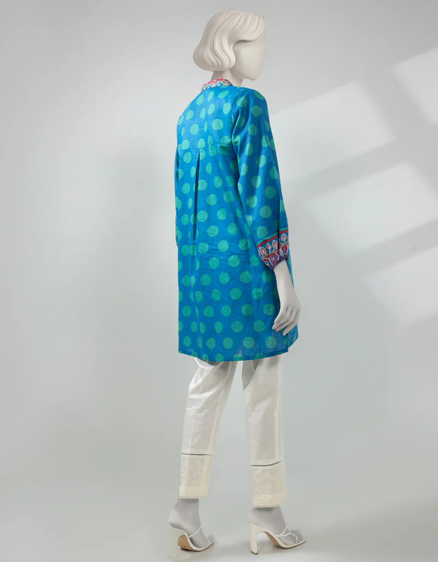 BLUE LAWN KURTI | JJLK-S-JSS-25-513 FB/POLKA-4 - Image 2