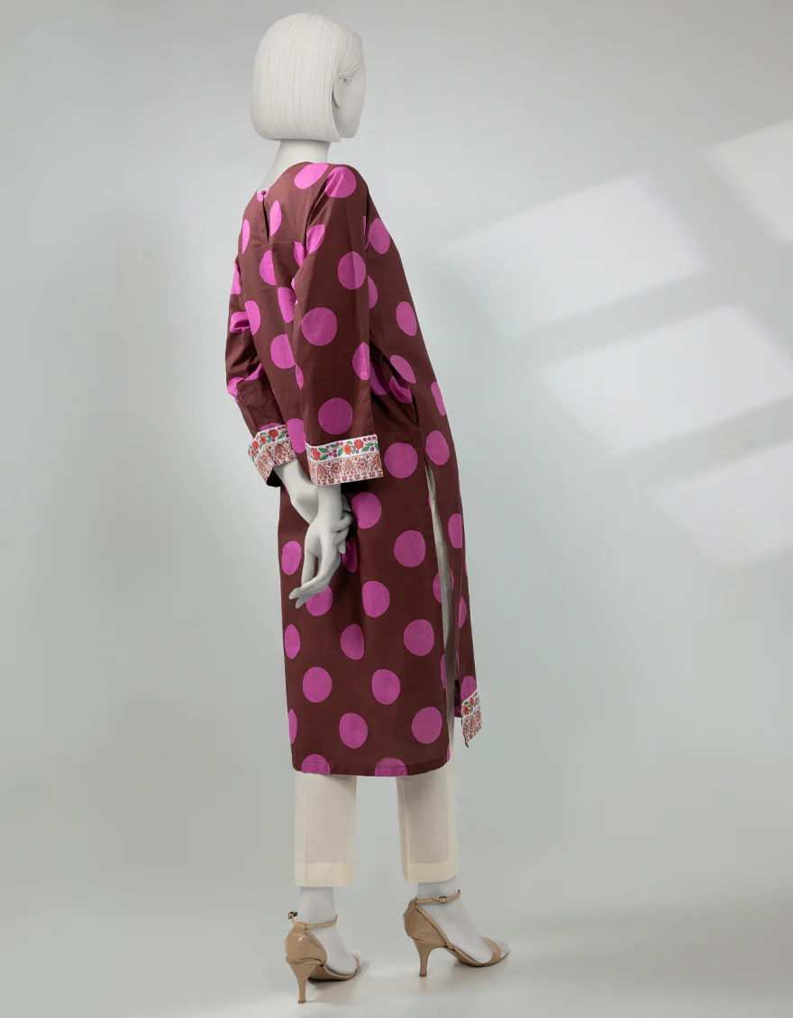 BROWN LAWN KURTI | JJLK-S-JSS-25-514 FB/POLKA-5 - Image 2