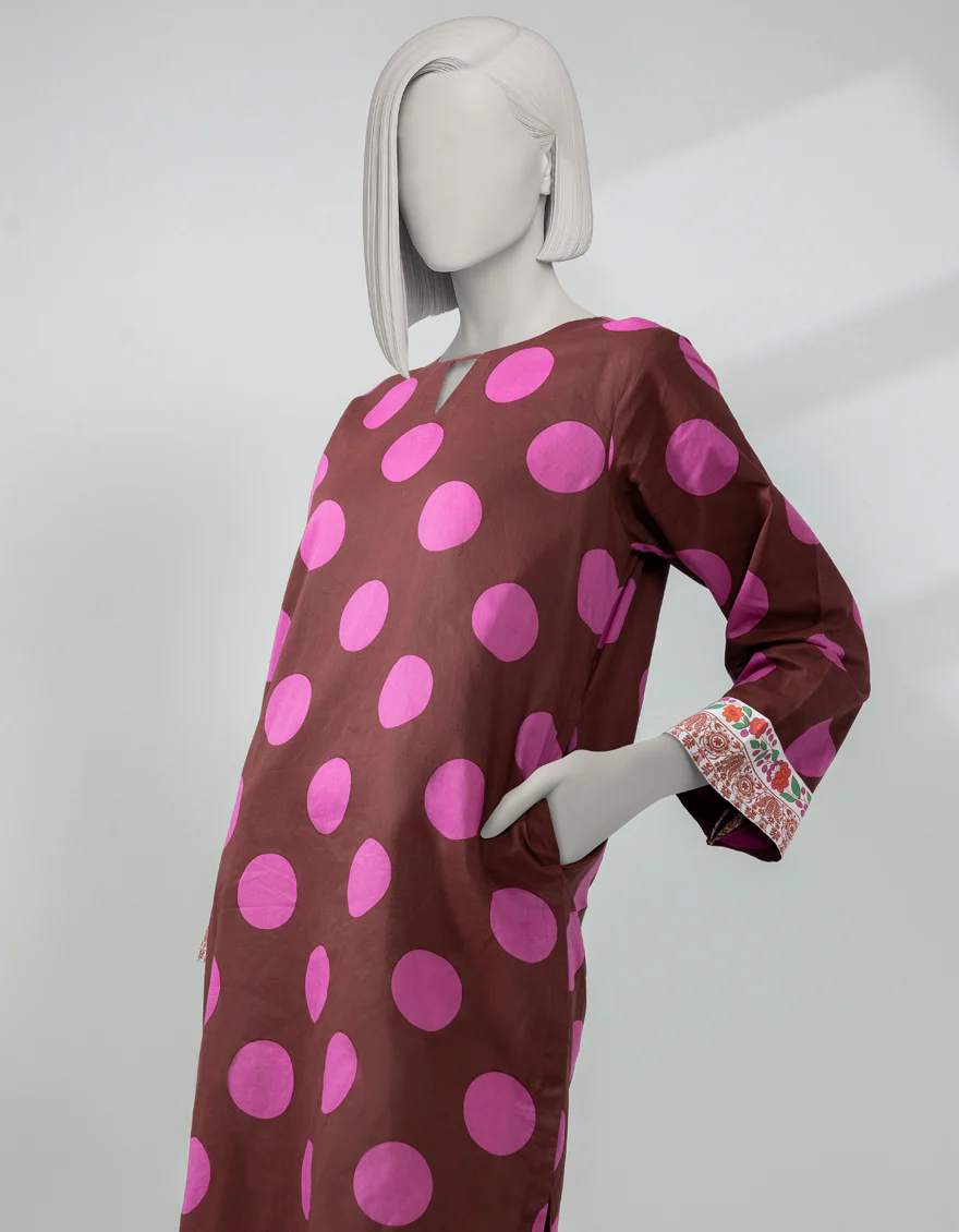 BROWN LAWN KURTI | JJLK-S-JSS-25-514 FB/POLKA-5 - Image 4