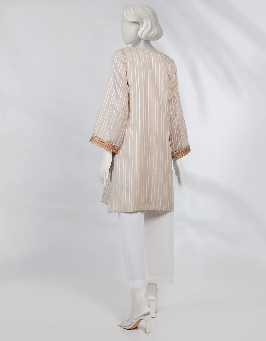 BEIGE DOBBY KURTI | JJLK-S-JSS-25-515 FB/ORNATE THREADS-01 - Image 2