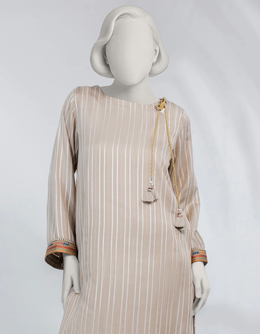 BEIGE DOBBY KURTI | JJLK-S-JSS-25-515 FB/ORNATE THREADS-01 - Image 3
