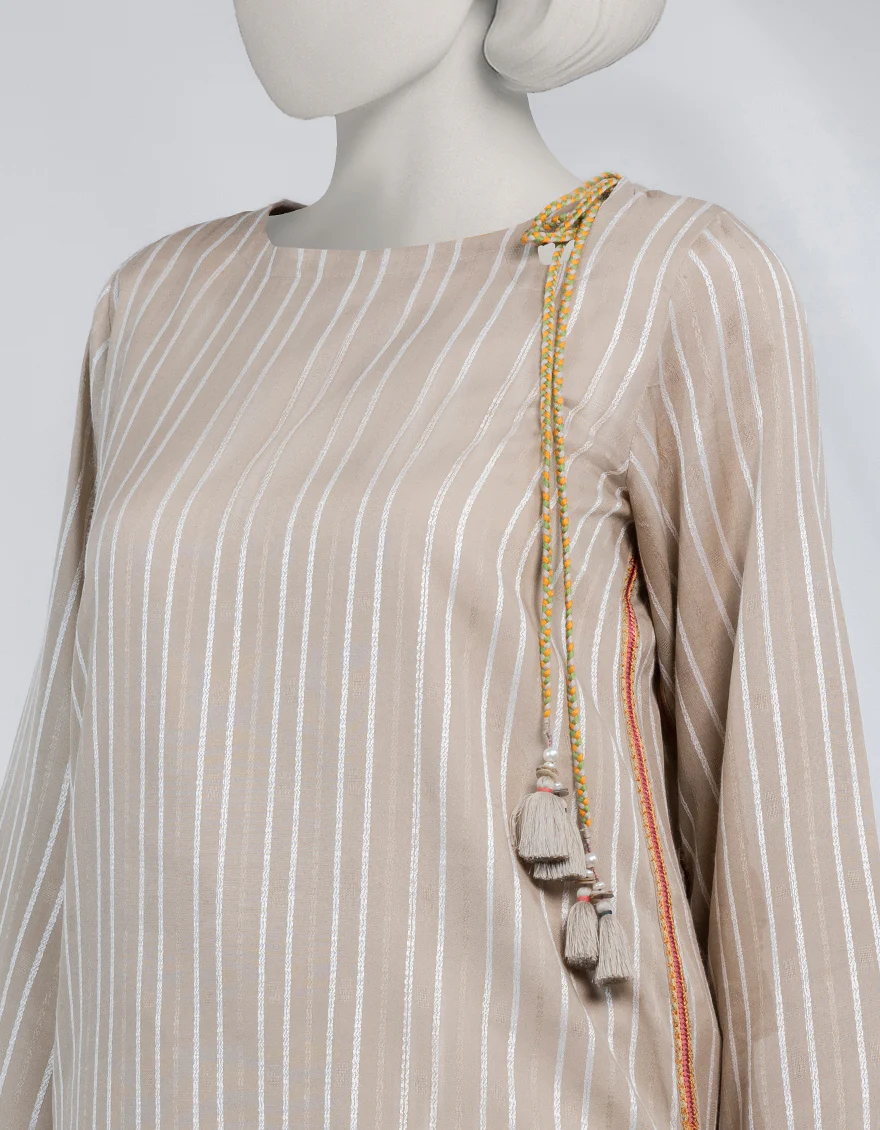 BEIGE DOBBY KURTI | JJLK-S-JSS-25-515 FB/ORNATE THREADS-01 - Image 4