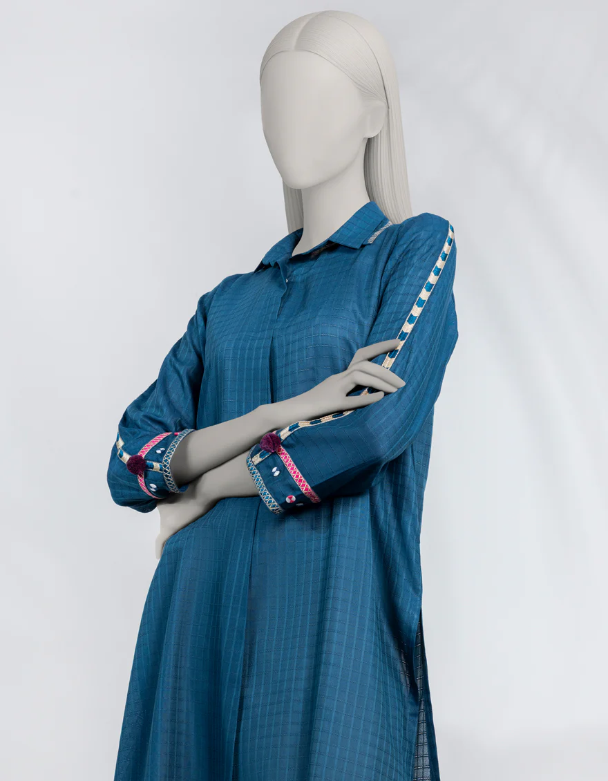 TEAL DOBBY KURTI | JJLK-S-JSS-25-516 FB/ORNATE THREADS-02 - Image 3
