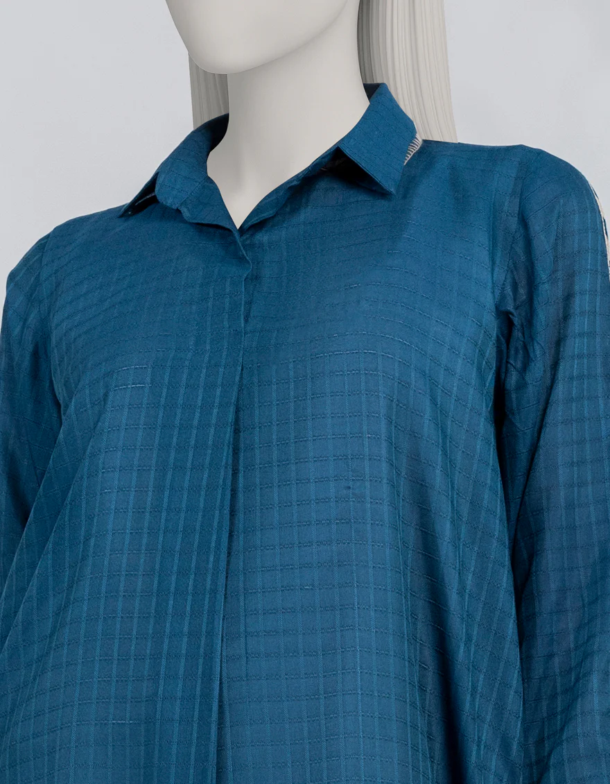 TEAL DOBBY KURTI | JJLK-S-JSS-25-516 FB/ORNATE THREADS-02 - Image 4