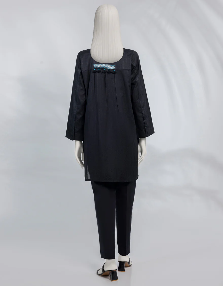BLACK DOBBY KURTI | JJLK-S-JSS-25-517 FB - Image 2