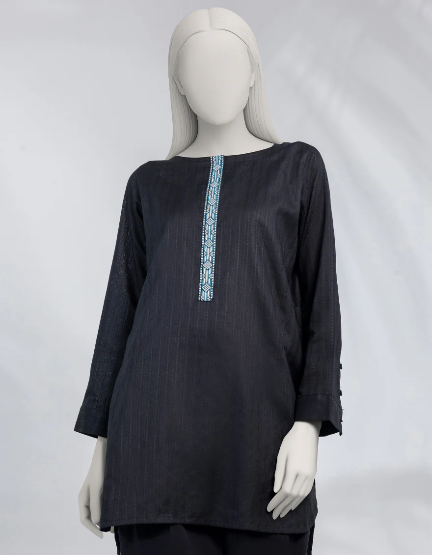 BLACK DOBBY KURTI | JJLK-S-JSS-25-517 FB - Image 3
