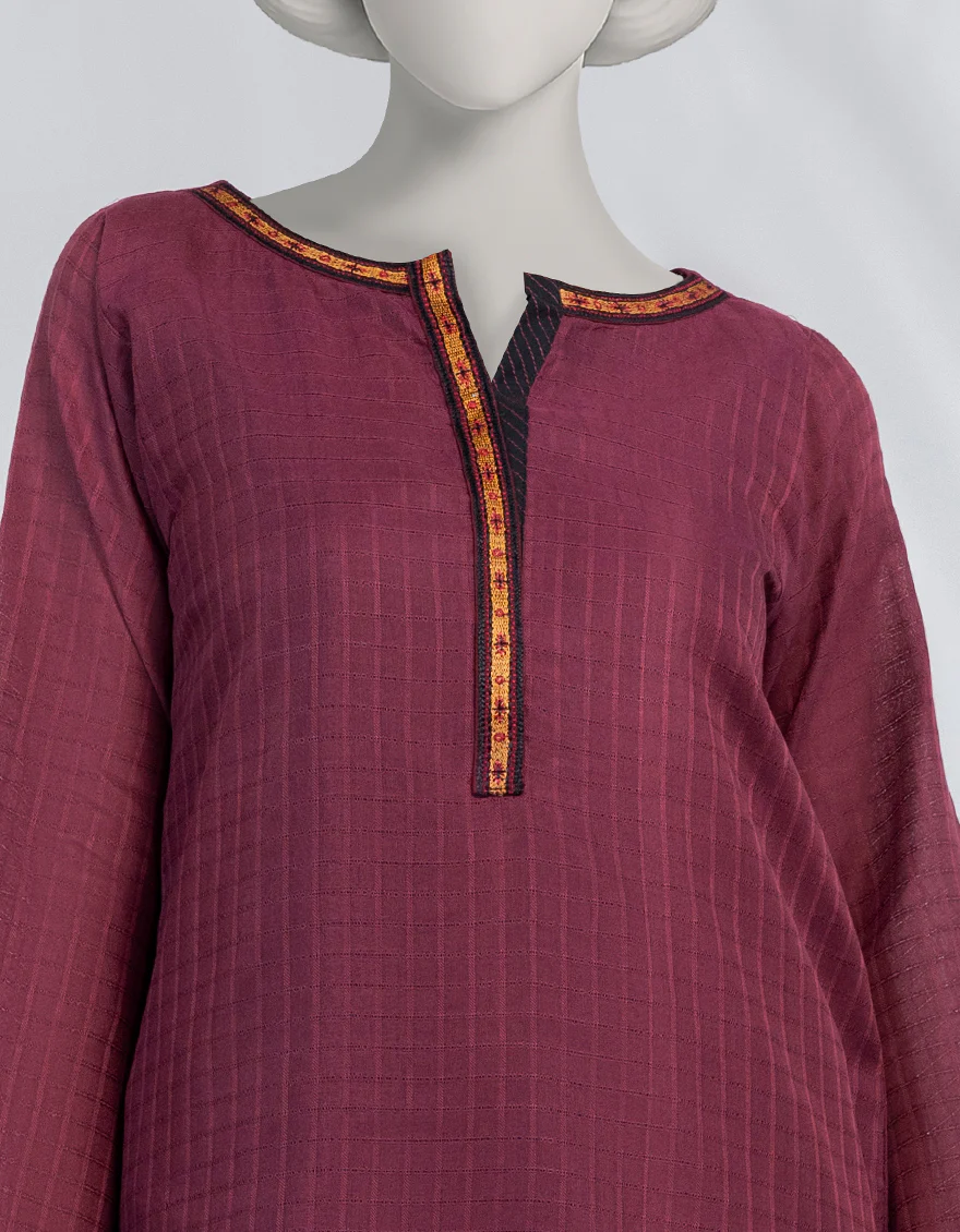MAGENTA DOBBY KURTI | JJLK-S-JSS-25-518 FB/ORNATE THREADS-04 - Image 4