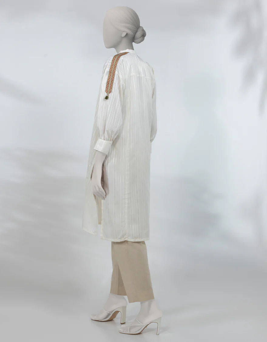 BEIGE DOBBY KURTI | JJLK-S-JSS-25-519 FB/ORNATE THREADS-05 - Image 2