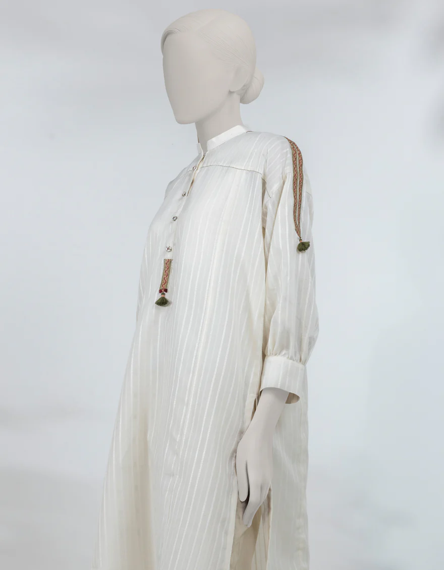 BEIGE DOBBY KURTI | JJLK-S-JSS-25-519 FB/ORNATE THREADS-05 - Image 3