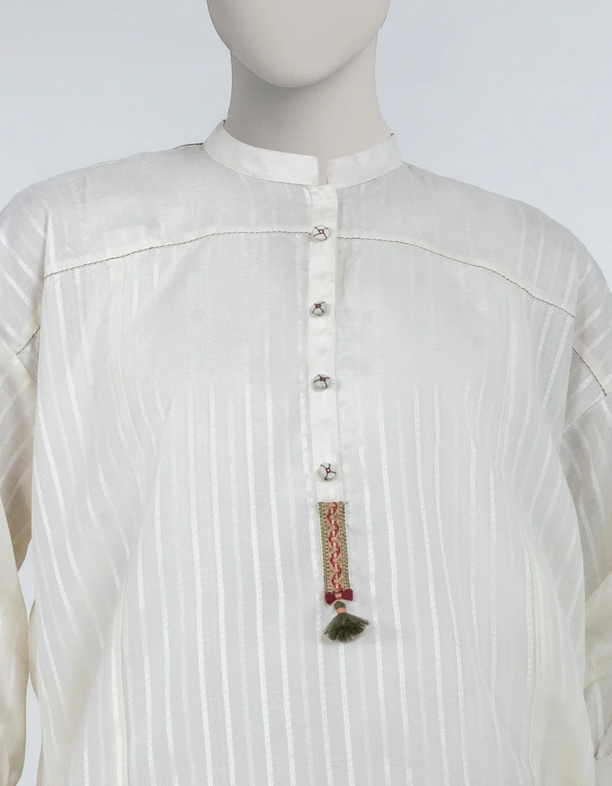 BEIGE DOBBY KURTI | JJLK-S-JSS-25-519 FB/ORNATE THREADS-05 - Image 4