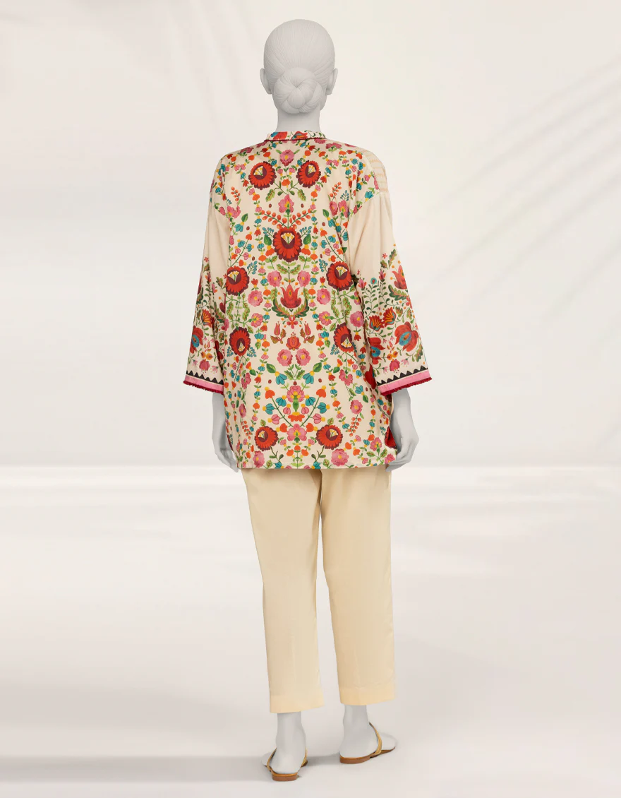 BEIGE LAWN KURTI | JJLK-S-JSS-25-526 FB/POLISH-1 - Image 2