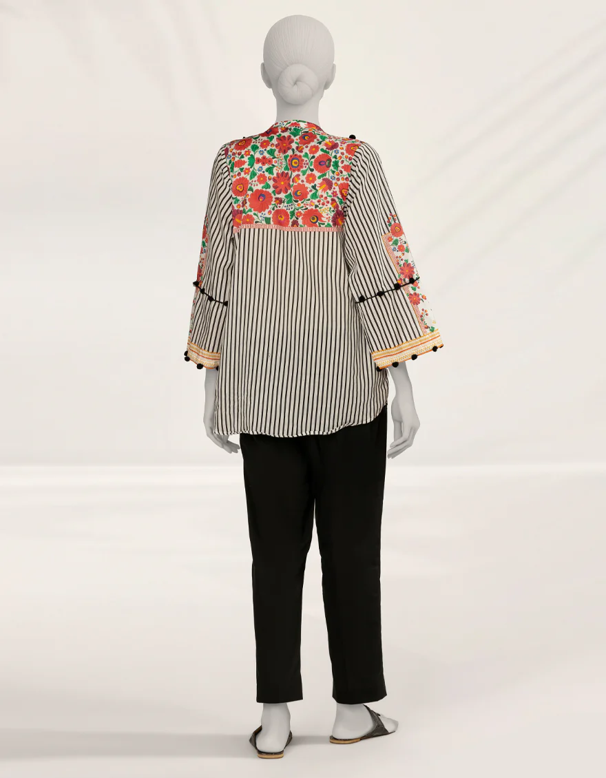WHITE LAWN KURTI | JJLK-S-JSS-25-527 FB/POLISH-2 - Image 2