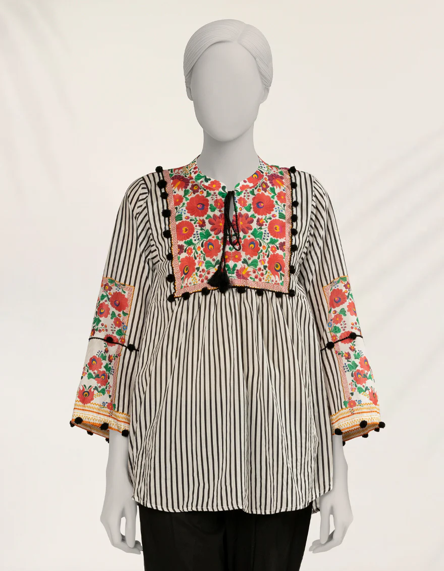 WHITE LAWN KURTI | JJLK-S-JSS-25-527 FB/POLISH-2 - Image 3