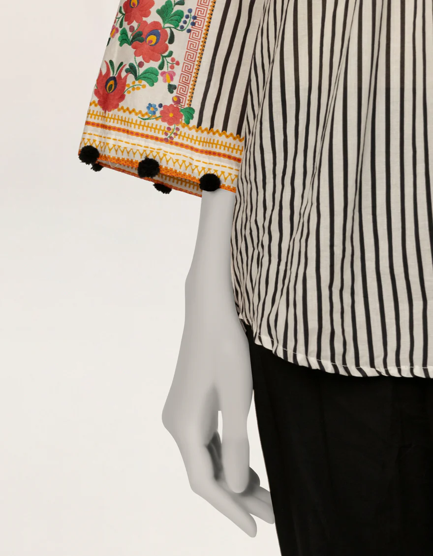 WHITE LAWN KURTI | JJLK-S-JSS-25-527 FB/POLISH-2 - Image 4