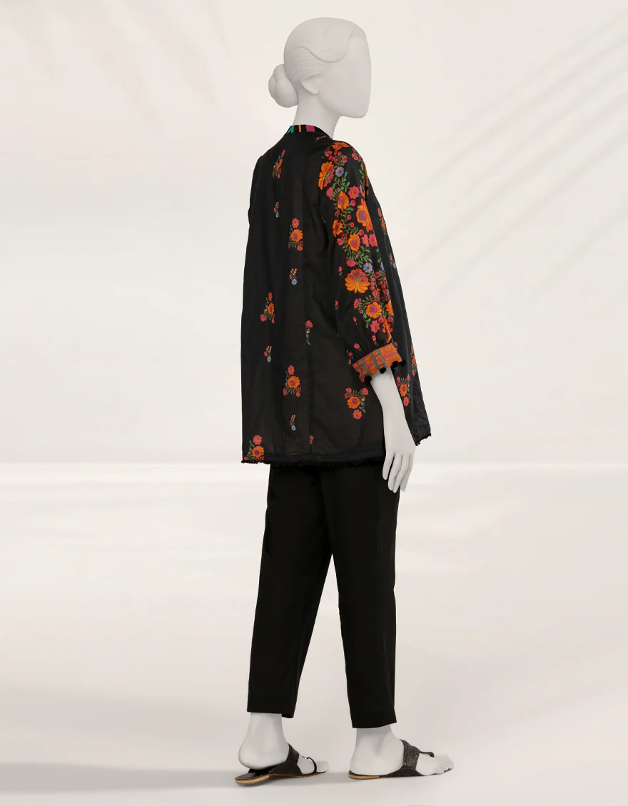 BLACK LAWN KURTI | JJLK-S-JSS-25-528 FB/POLISH-3 - Image 2