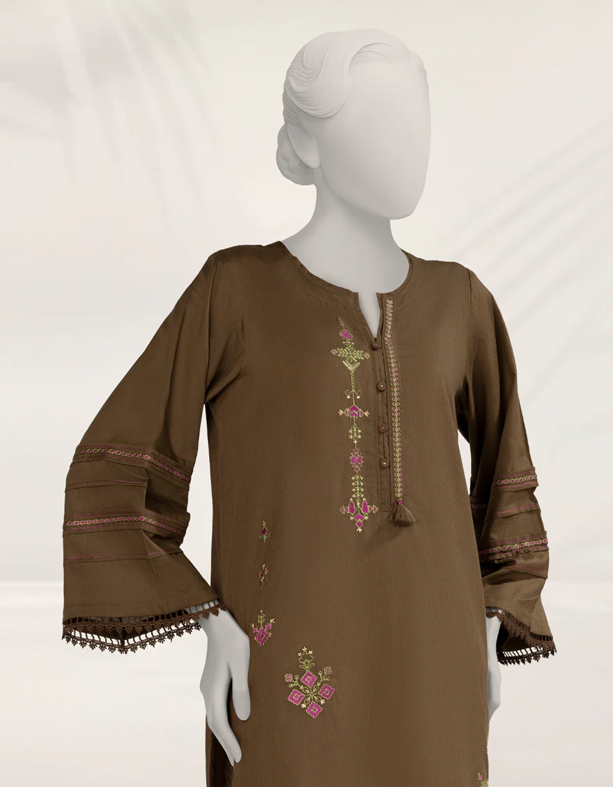 BROWN DOBBY KURTI | JJLK-S-JSS-25-534 FB/ETHNIC-1 - Image 3