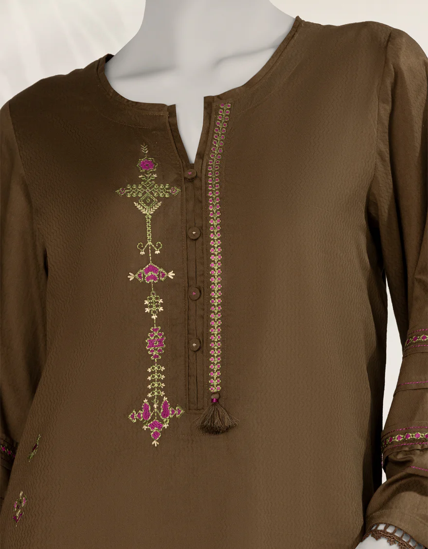 BROWN DOBBY KURTI | JJLK-S-JSS-25-534 FB/ETHNIC-1 - Image 4