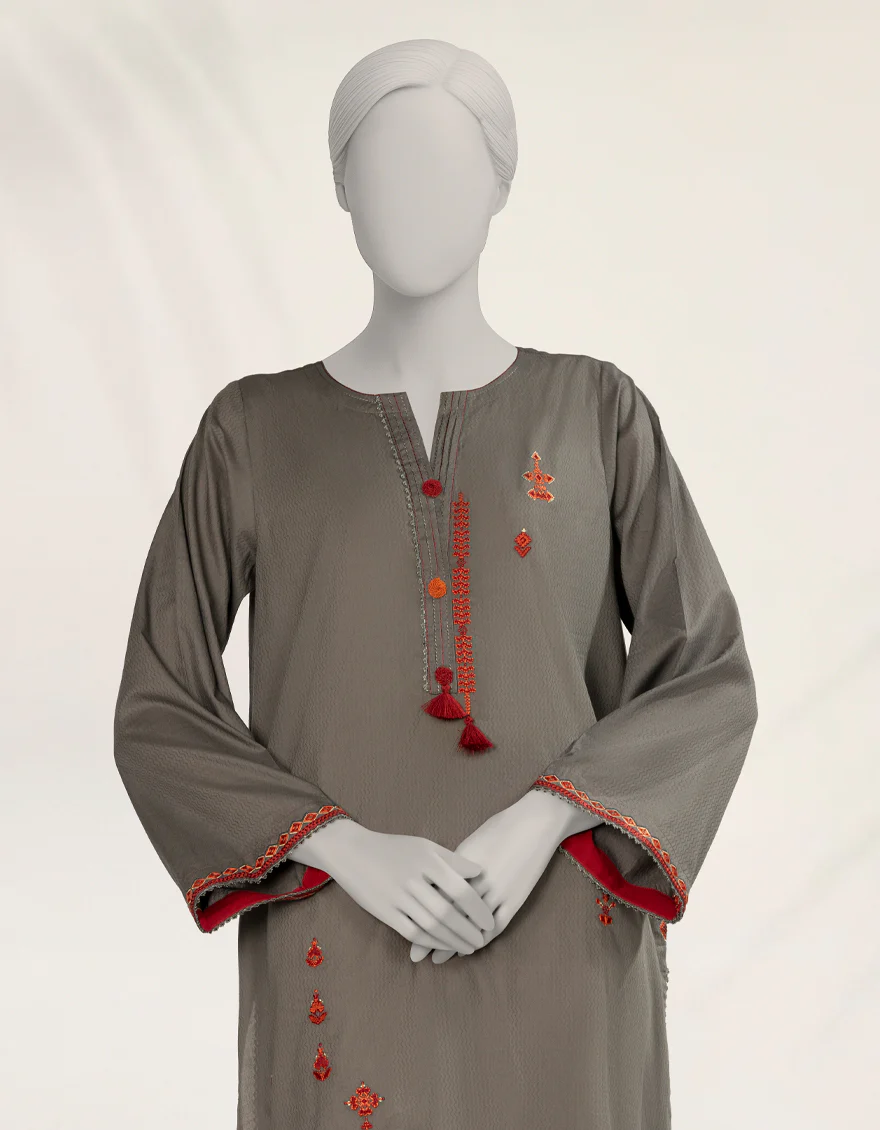 GREY DOBBY KURTI | JJLK-S-JSS-25-535 FB/ETHNIC-2 - Image 3