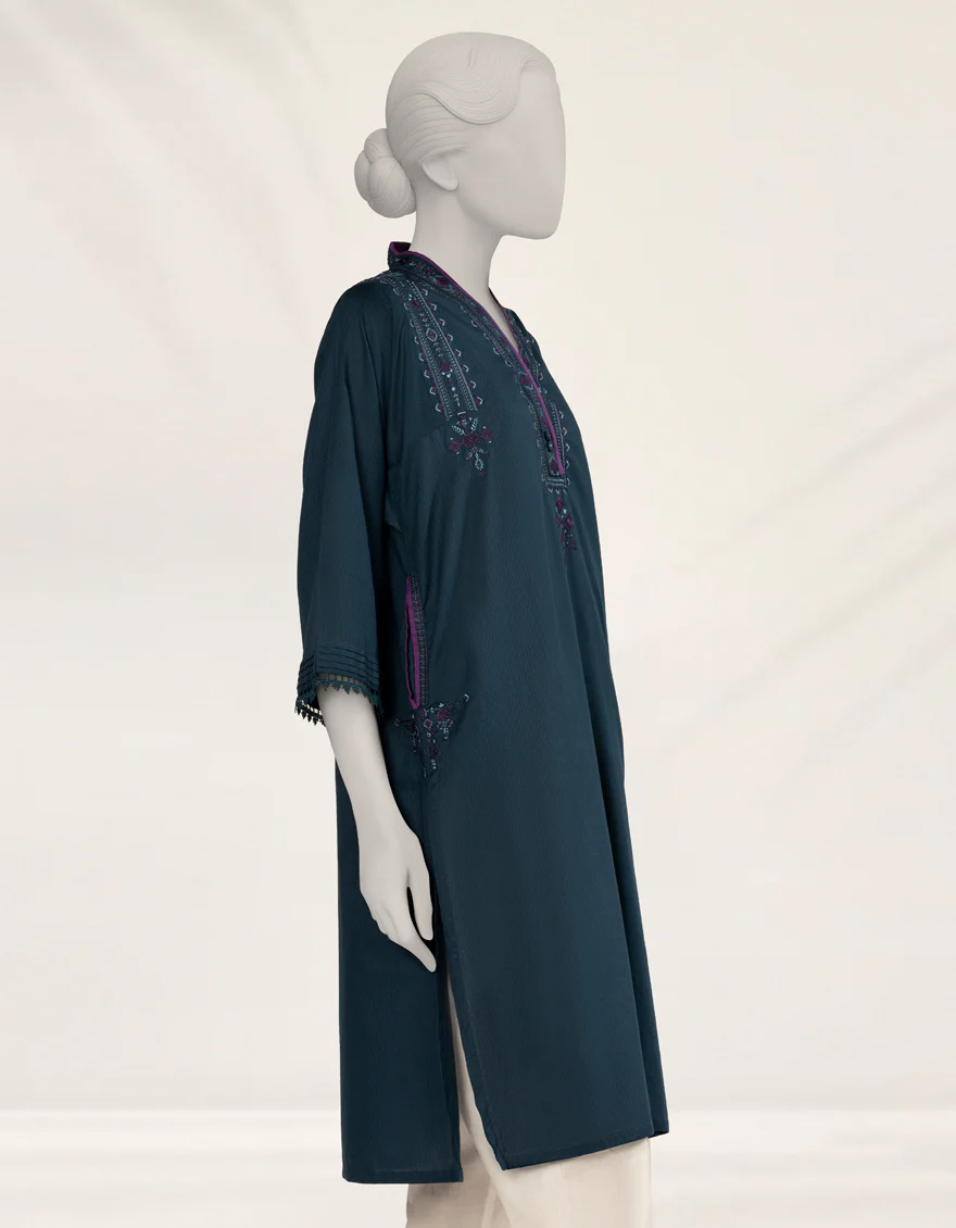 BLUE DOBBY KURTI | JJLK-S-JSS-25-536 FB/ETHNIC-3 - Image 2