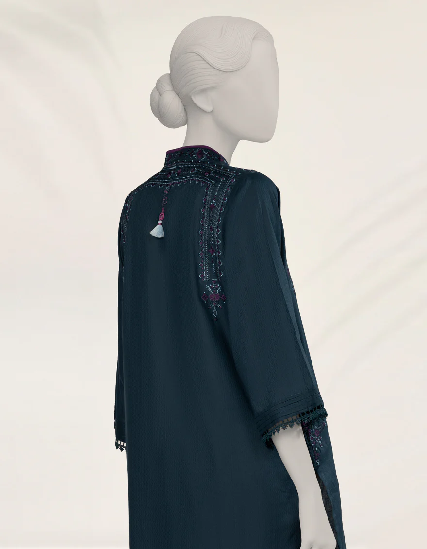 BLUE DOBBY KURTI | JJLK-S-JSS-25-536 FB/ETHNIC-3 - Image 4