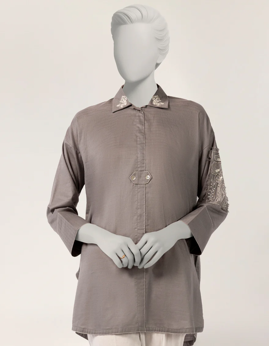 GREY DOBBY KURTI | JJLK-S-JSS-26-538 FB/ECO-CONCIOUS-GEN-02 - Image 2