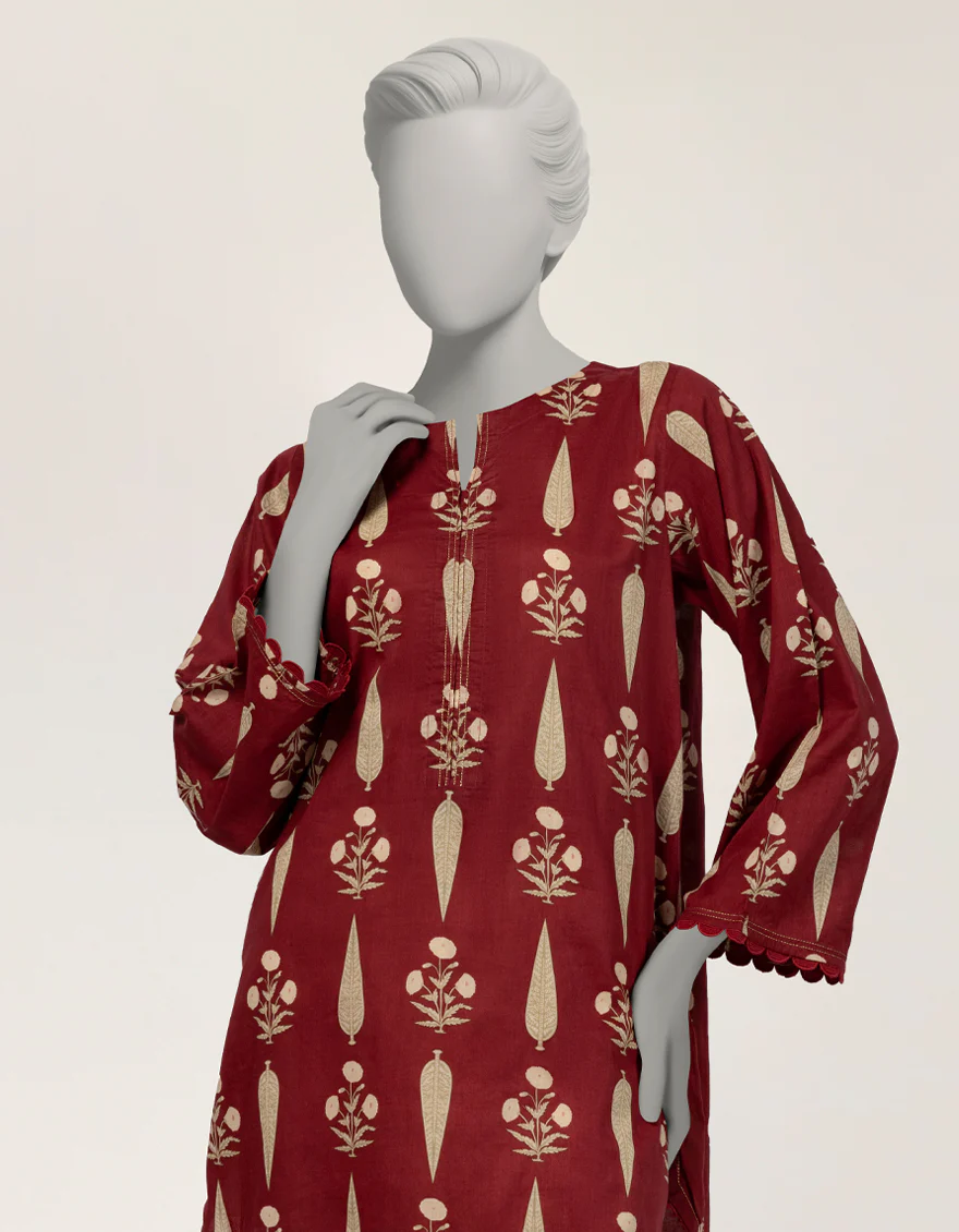 MAROON LAWN KURTI | JJLK-S-JSS-26-584 FB/ASSORTMENT-26 - Image 2