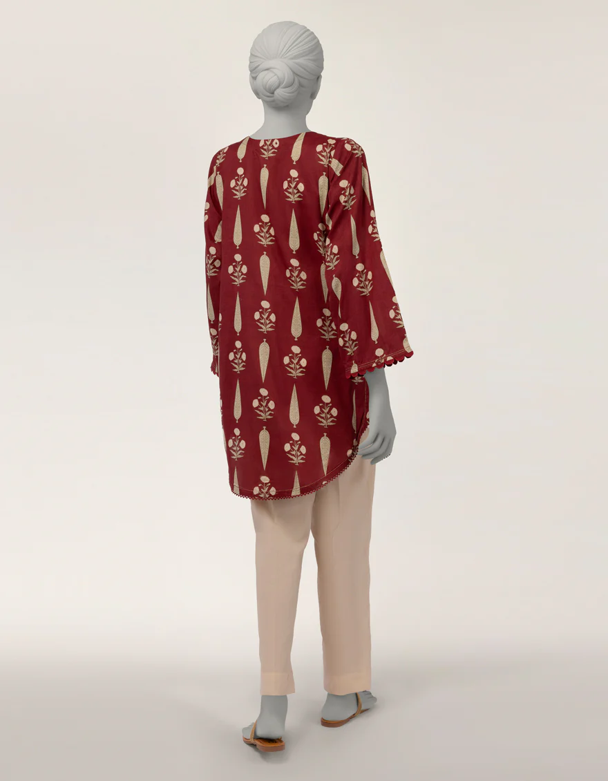 MAROON LAWN KURTI | JJLK-S-JSS-26-584 FB/ASSORTMENT-26 - Image 3
