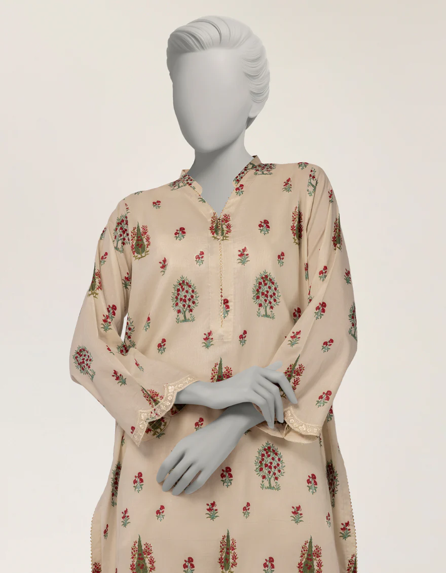 BEIGE LAWN KURTI | JJLK-S-JSS-26-589 FB/ASSORTMENT-01 - Image 2