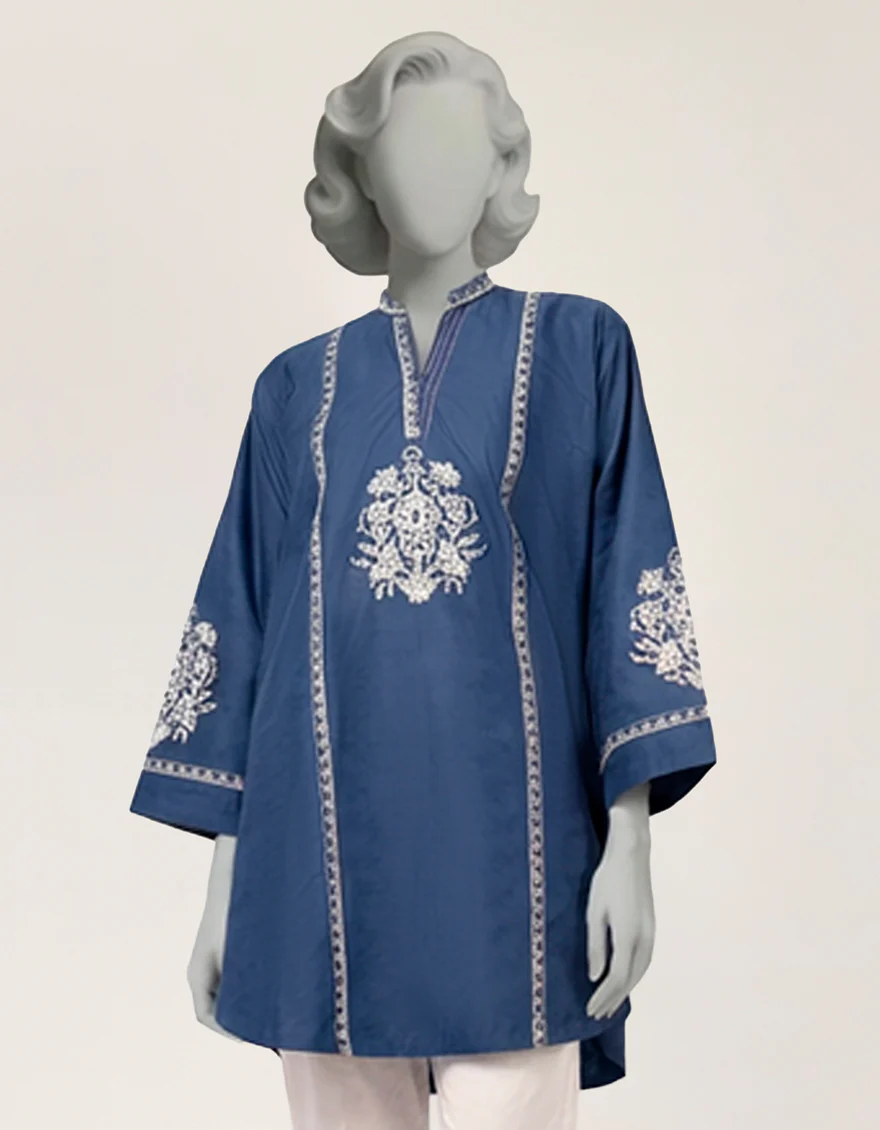 BLUE DOBBY KURTI | JJLK-S-JSS-26-595 FB/ASSORTMENT-07 - Image 2