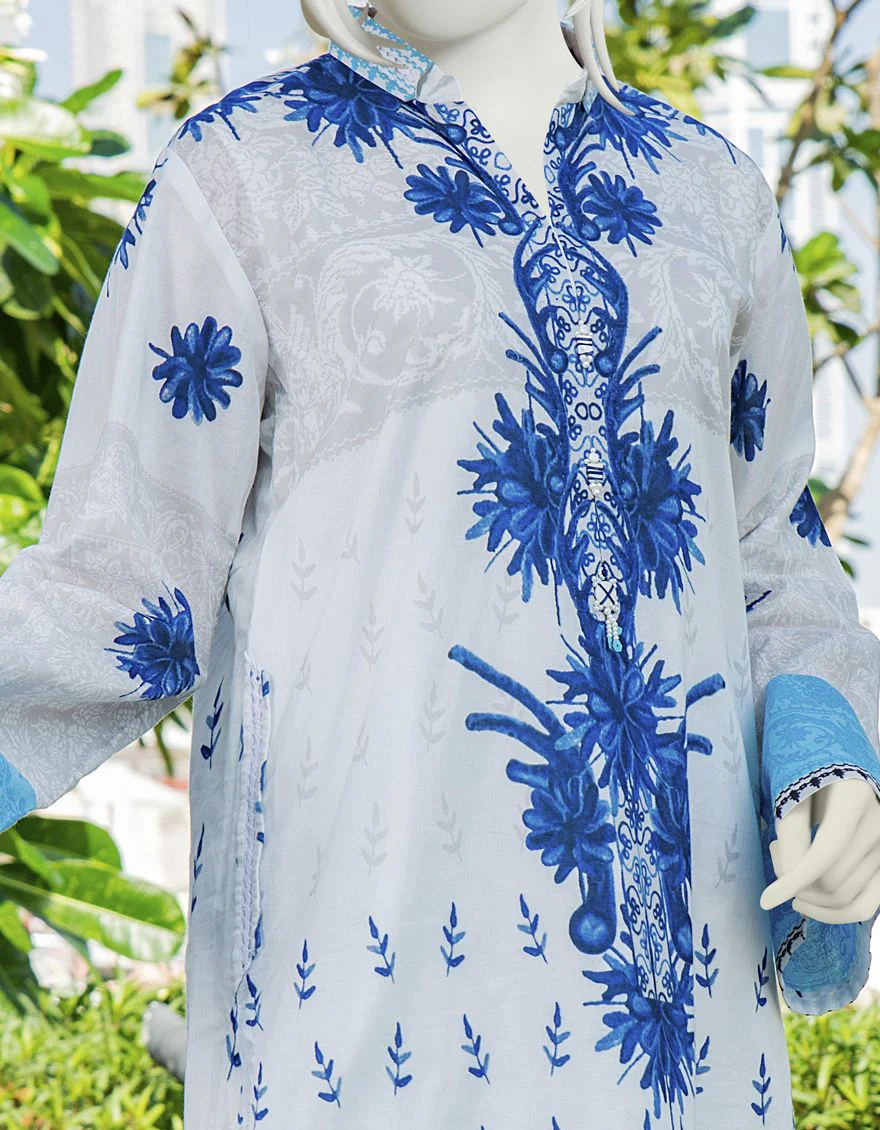 WHITE LAWN KURTI | JJLK-S-JSS-US-22-308 FB/CHELLO - Image 3