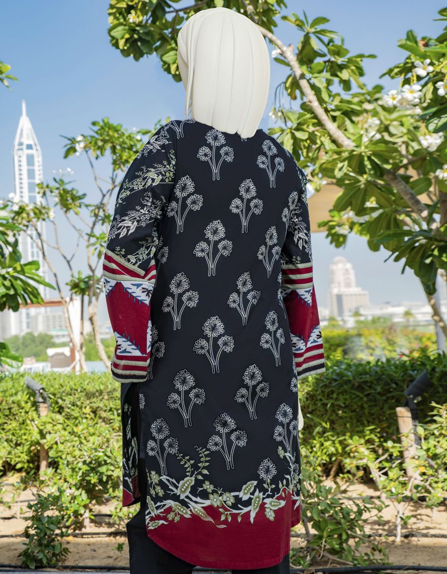 BLACK LAWN KURTI | JJLK-S-JSS-US-22-309 FB/KANYE - Image 2