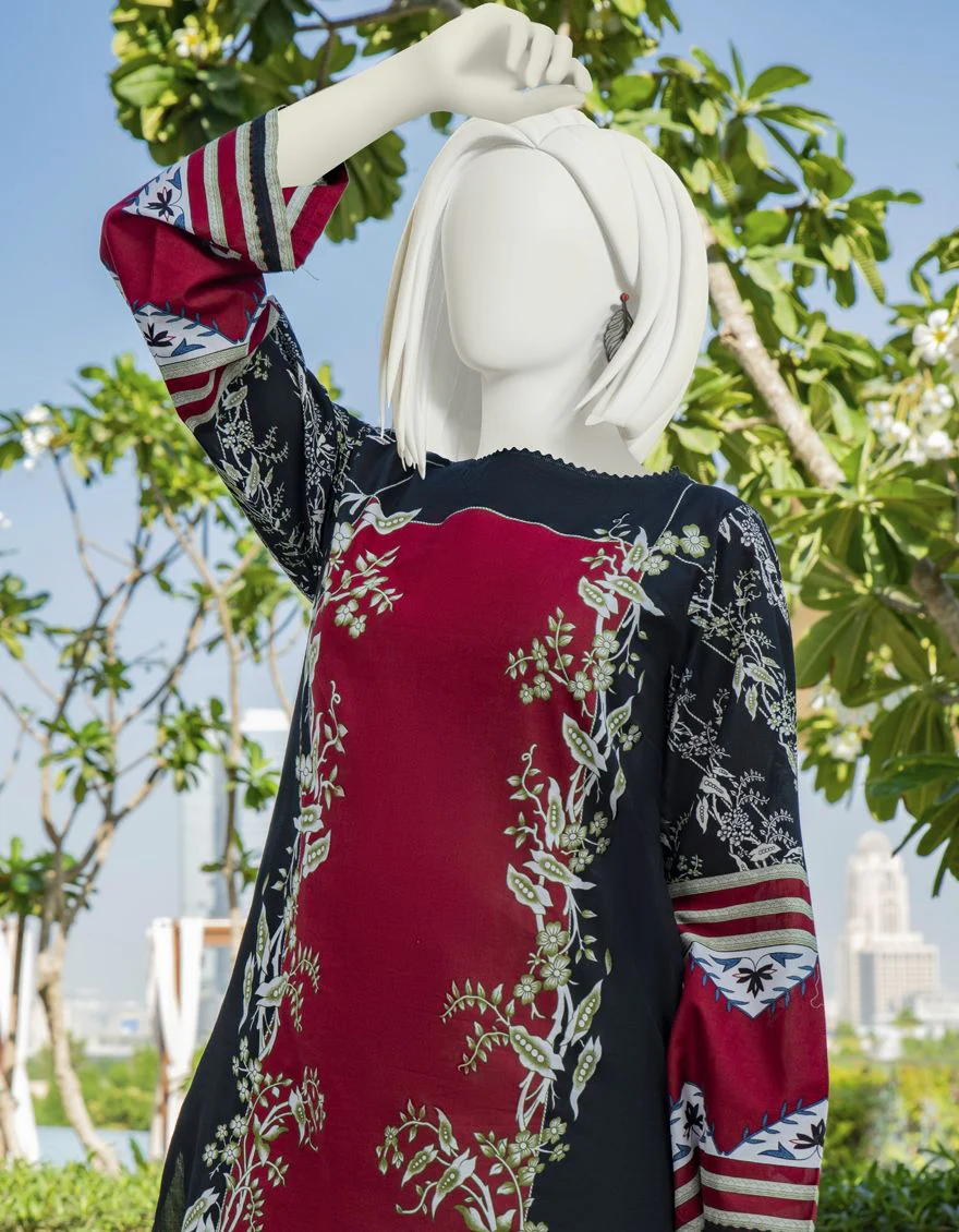 BLACK LAWN KURTI | JJLK-S-JSS-US-22-309 FB/KANYE - Image 3