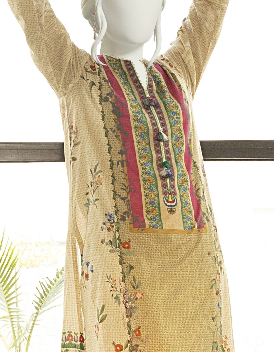 BEIGE LAWN KURTI | JJLK-S-JSS-US-22-311 FB/HONEY - Image 3