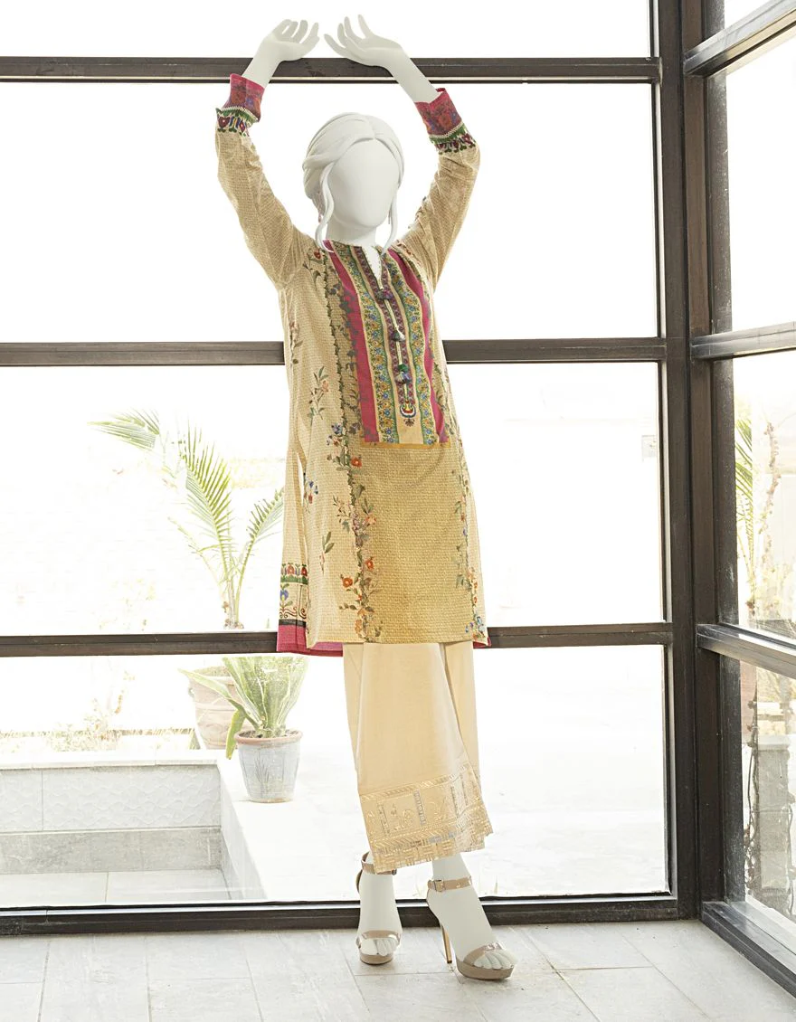 BEIGE LAWN KURTI | JJLK-S-JSS-US-22-311 FB/HONEY - Image 4